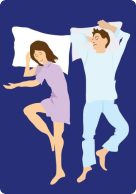 illustration of couple sleeping on queen size bed