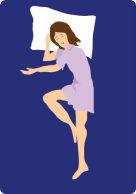 illustration of girl sleeping on full size bed