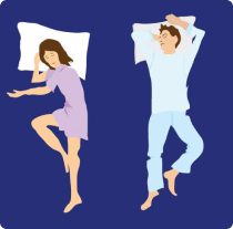 illustration of couple sleeping on king size bed