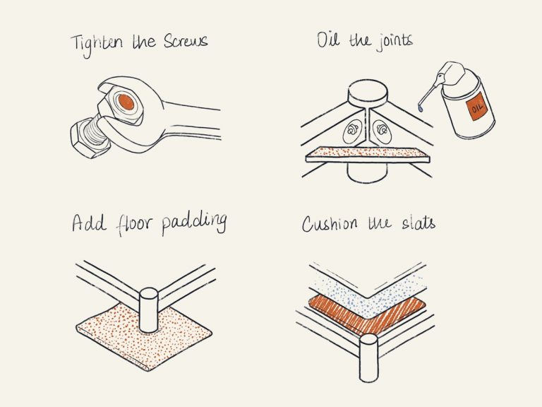 Illustration of How To Fix A Squeaky Bed How To Fix A Squeaky Bed Illustration