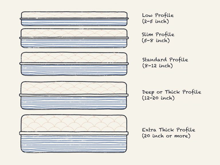 average mattress thickness for platform bed