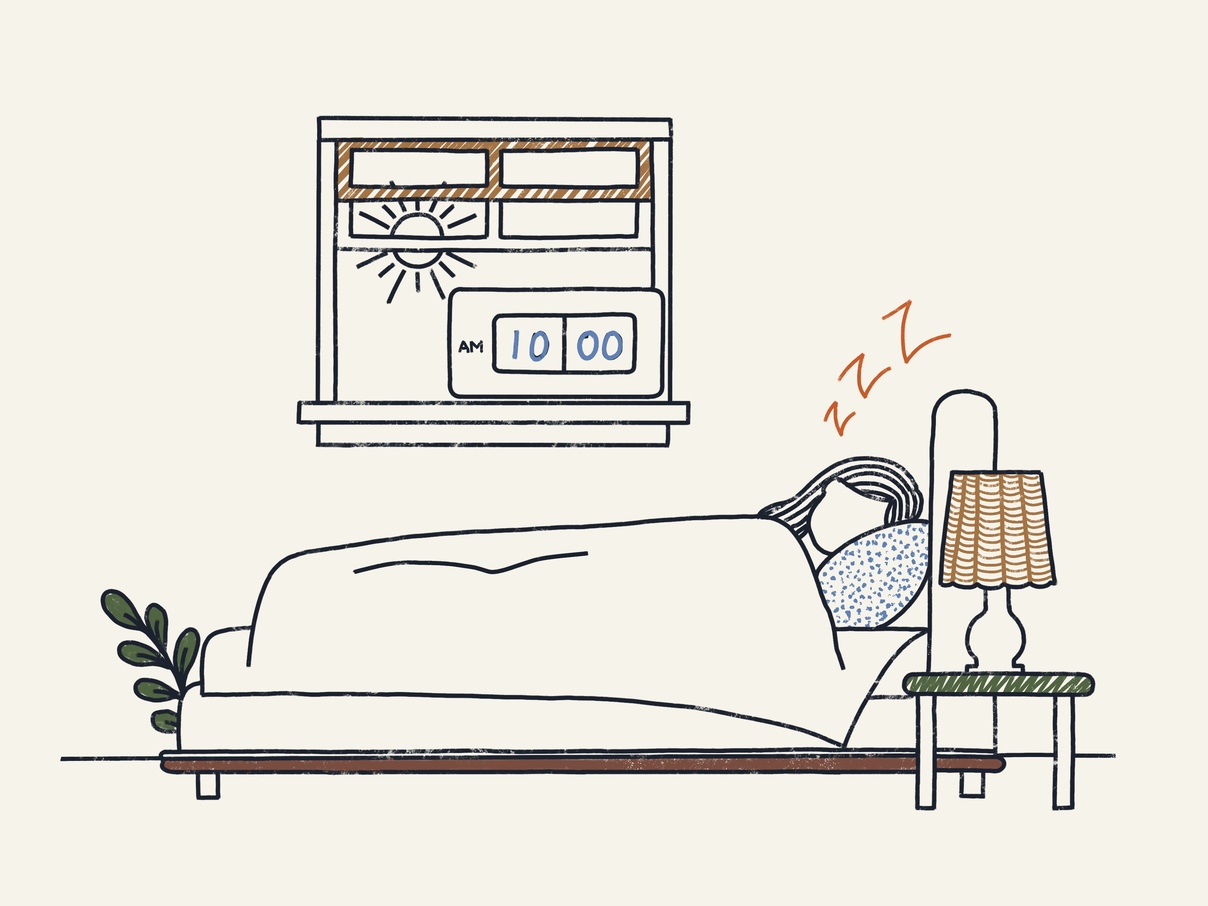 Illustration Of Oversleeping