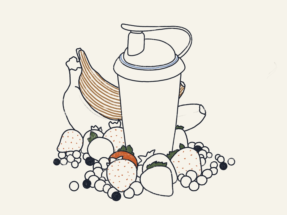 Protein Shake Before Bed Illustration