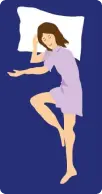 wooman sleeping on twin mattress illustration.