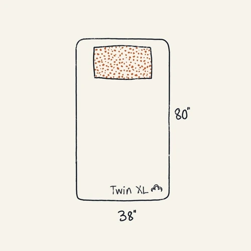 twin xl size mattress dimension illustration