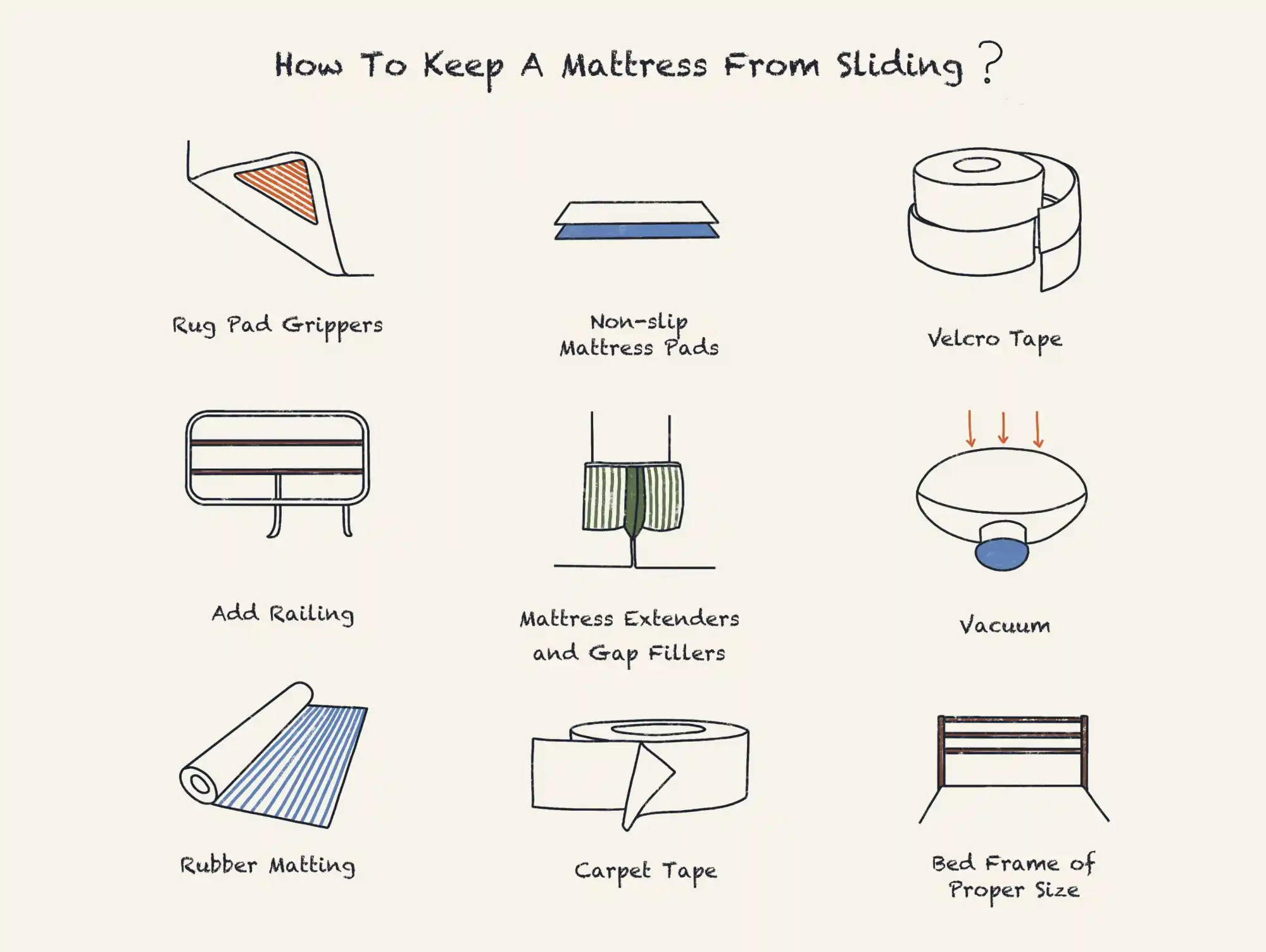 Mattress Slide Stopper Stoppers to Prevent Sliding Couch Non Slip