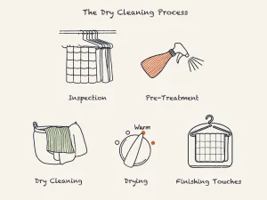 dry cleaning process illustration