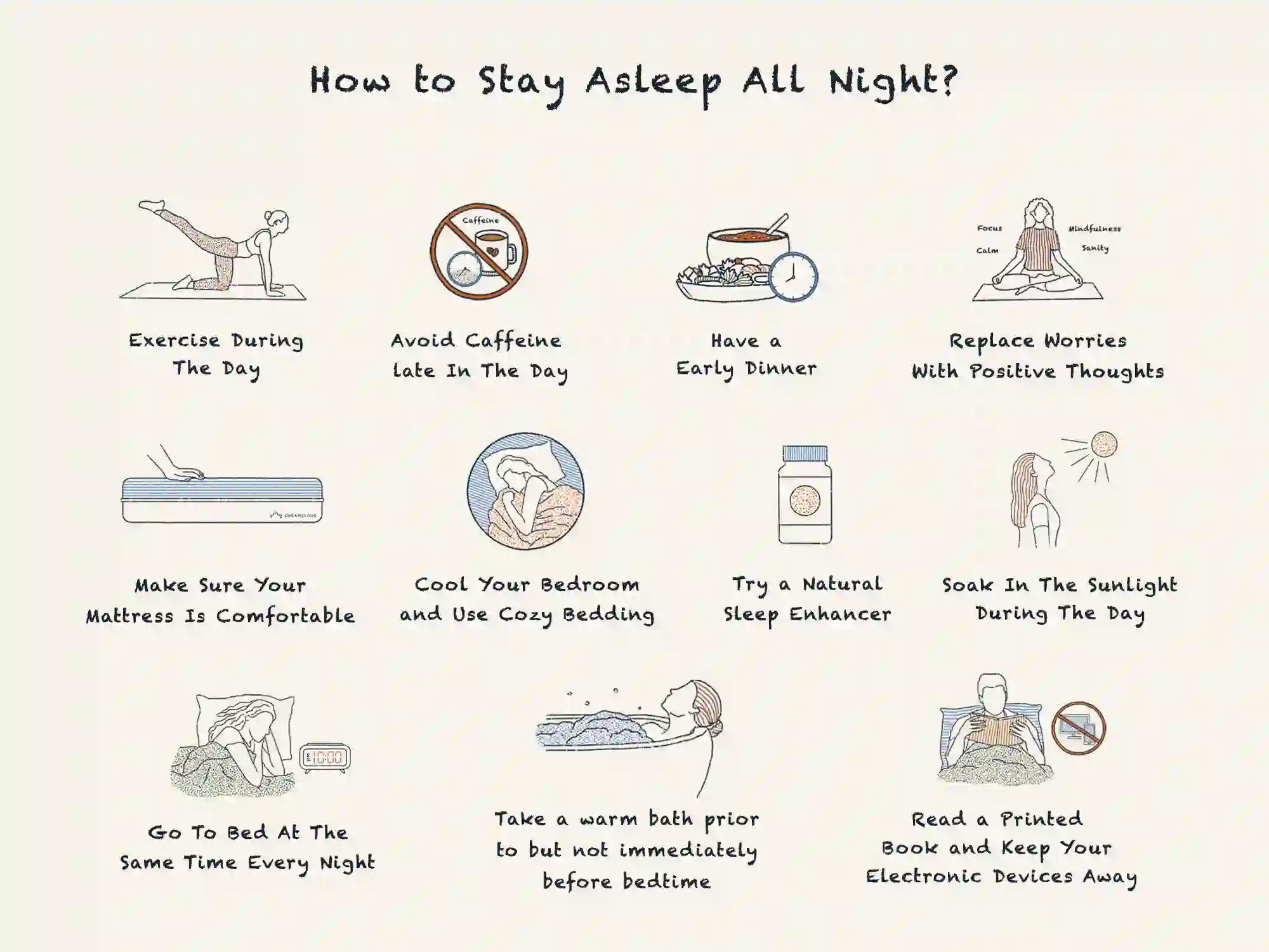 how to stay asleep all night
